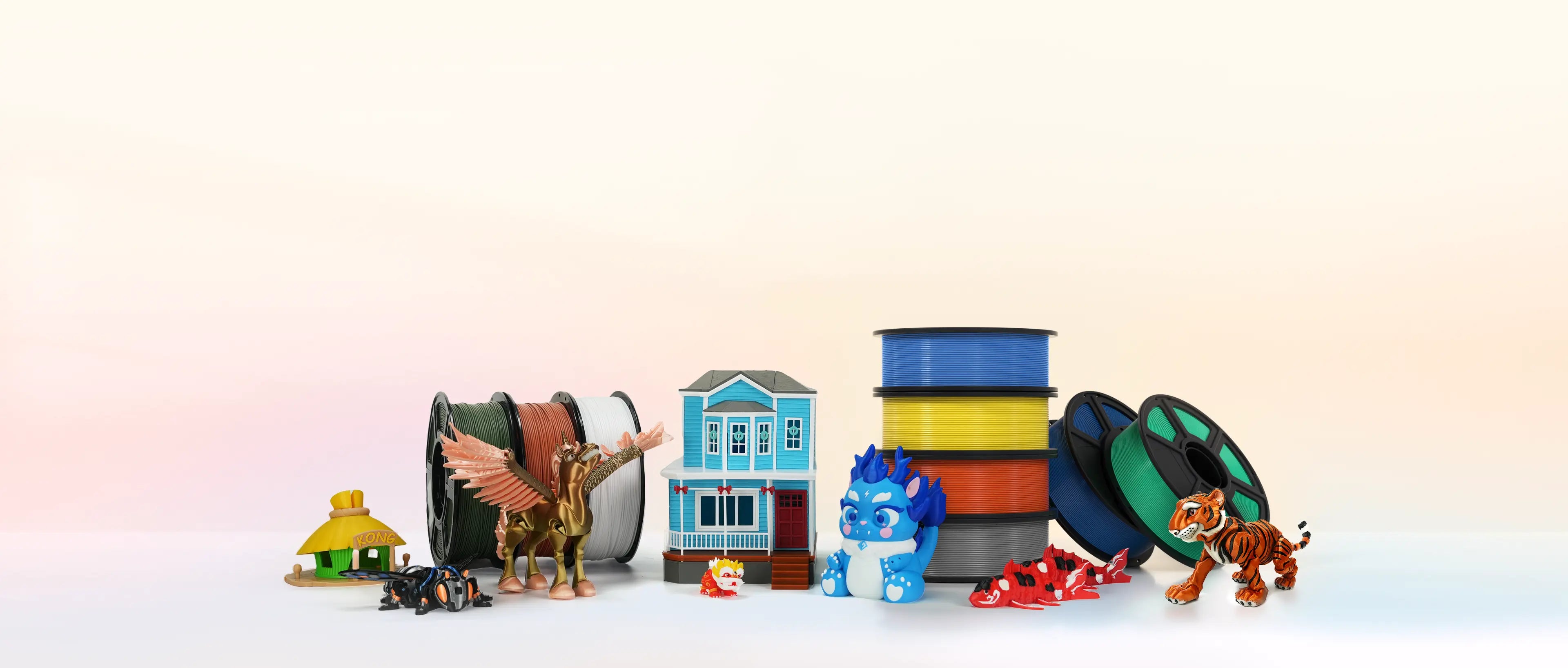 Multicolor 3d printed models and filaments