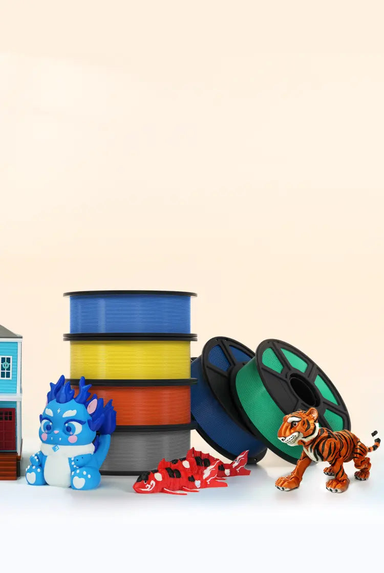 Multicolor 3d printed models and filaments