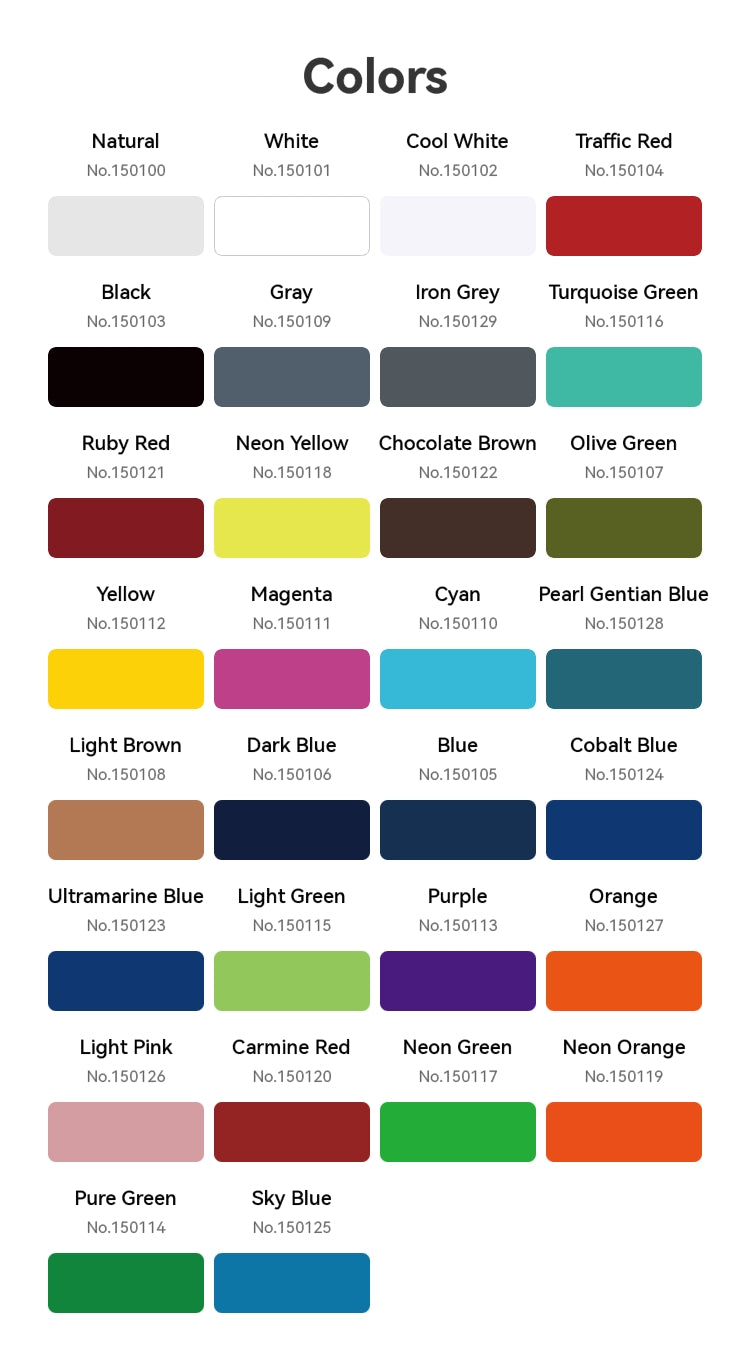 Flashforge HS PLA 3D Printer Filament Colors