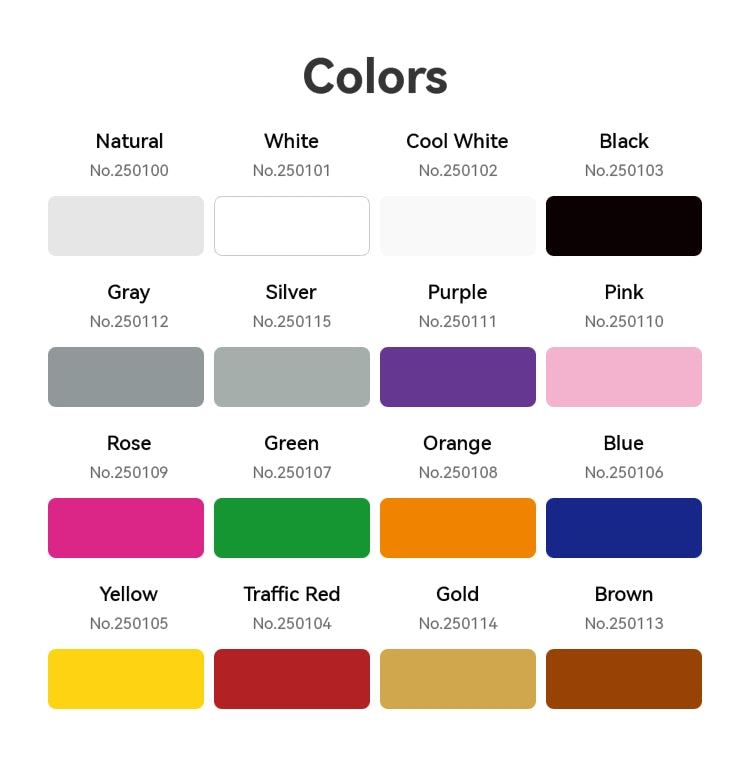 Flashforge HS PETG 3D Printer Filament Colors